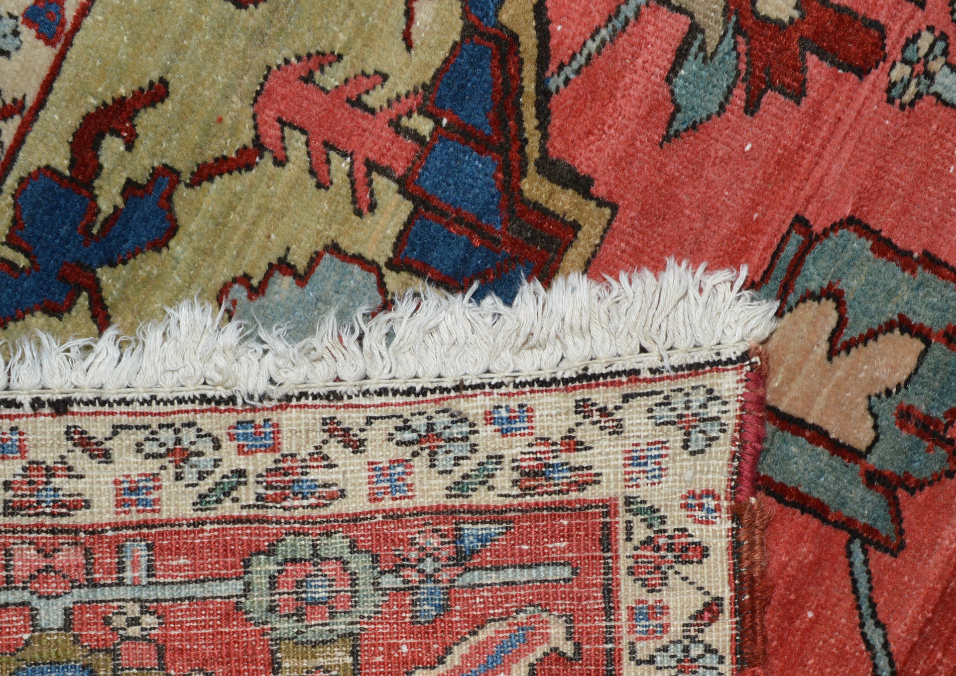 Weave detail from an antique northwest Persian Heriz Serapi carpet