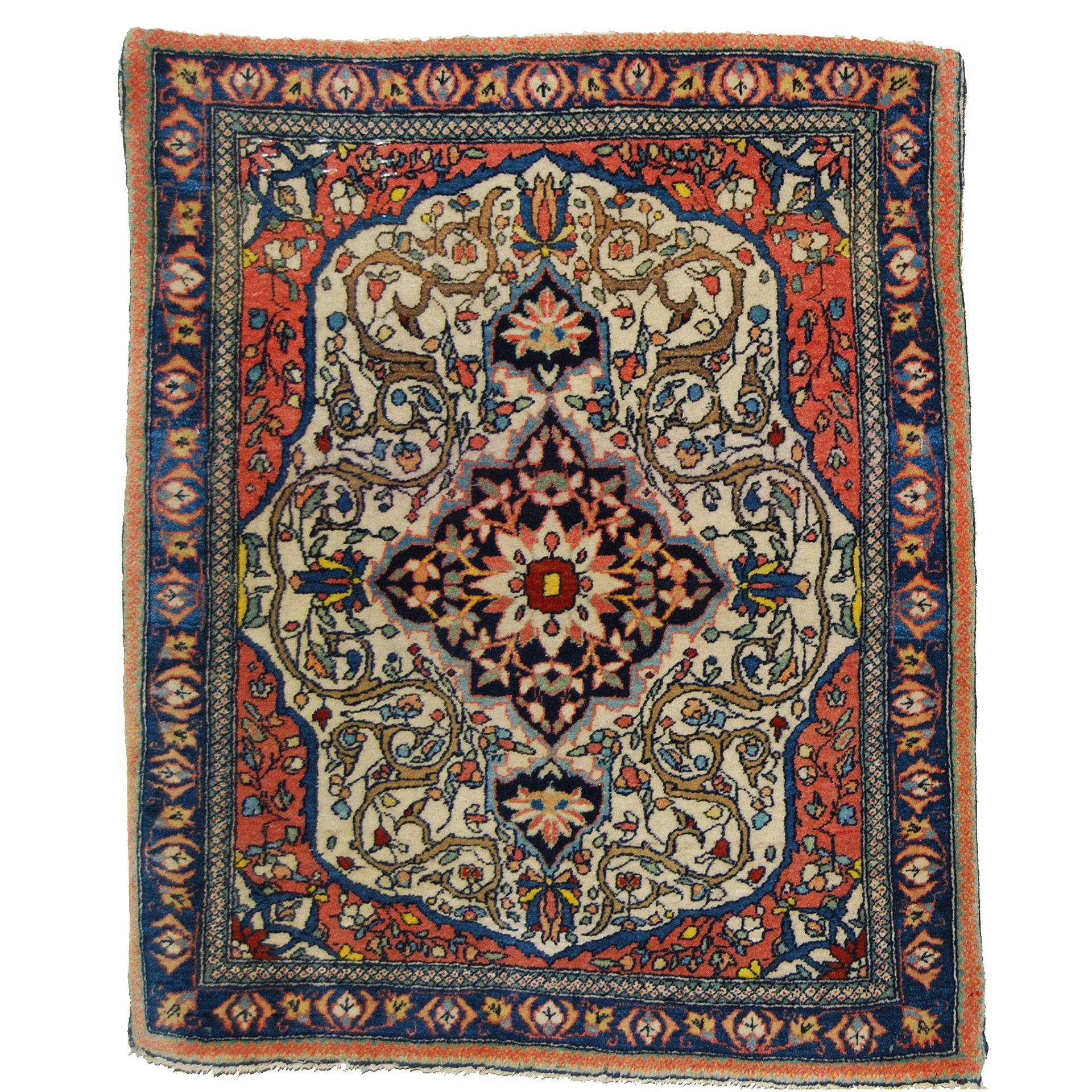 One of a Pair of Antique Persian Mohtasham Kashan Mats