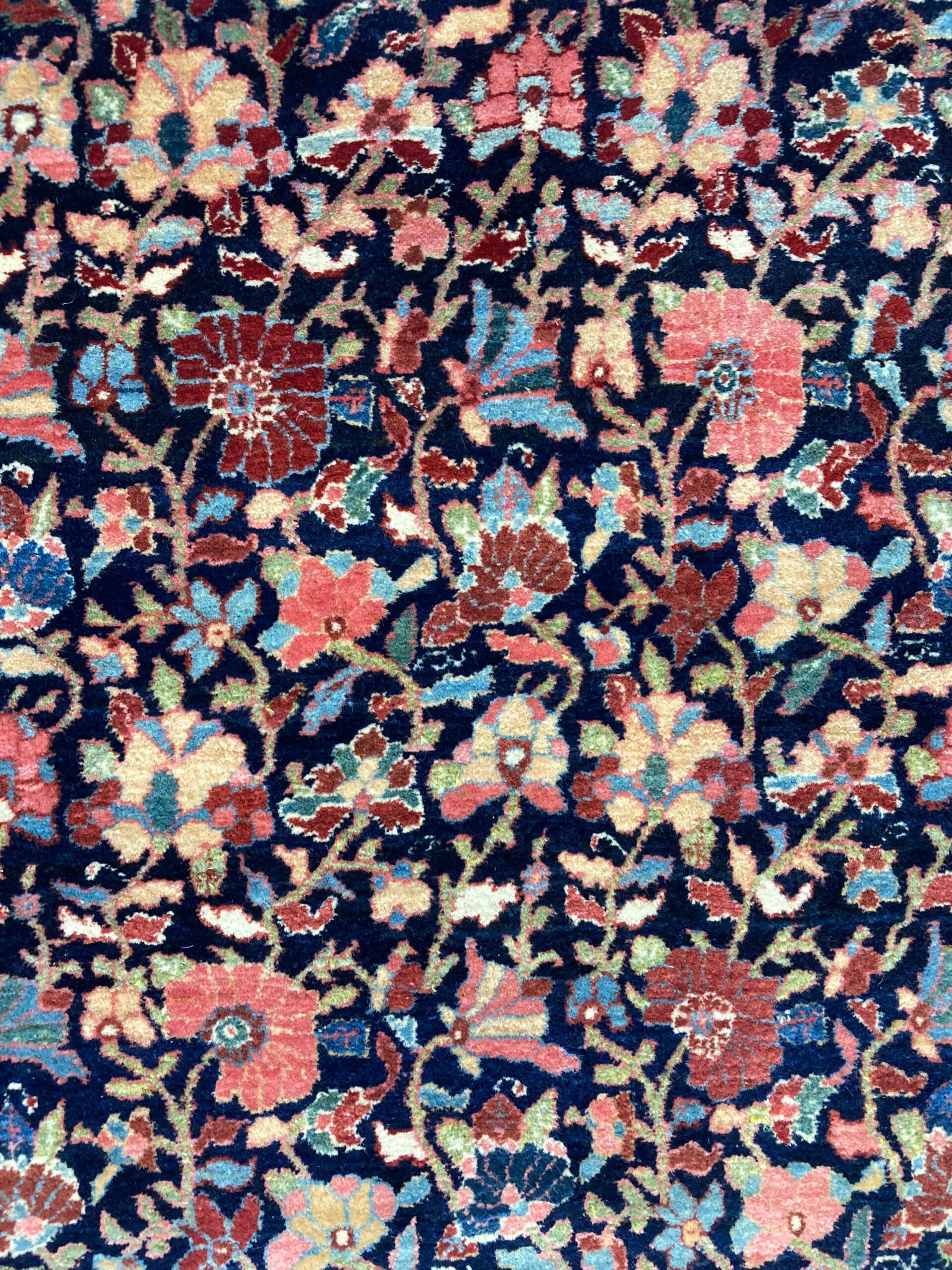 Millefleur design field detail from an antique Persian Bidjar carpet - Douglas Stock Gallery, antique Oriental rugs, Boston,MA area, New York antique Oriental rugs
