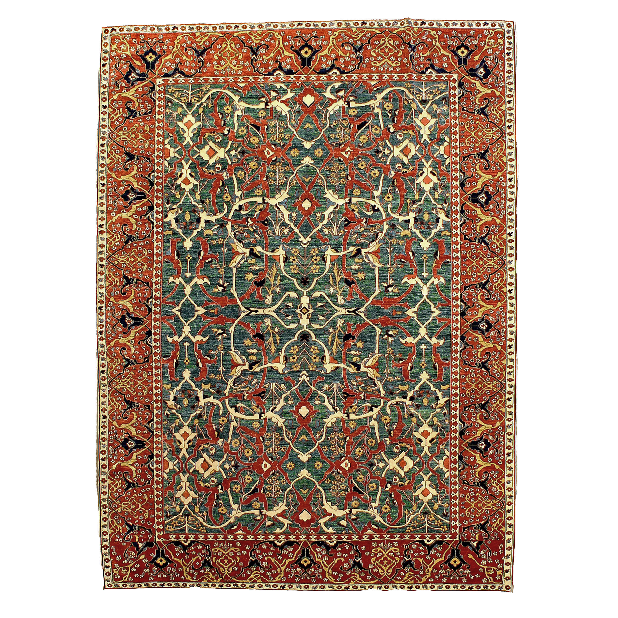 New Split Arabesque design carpet, hand woven in Azerbaijan, Douglas Stock Gallery, hand woven Oriental rugs Boston,MA area