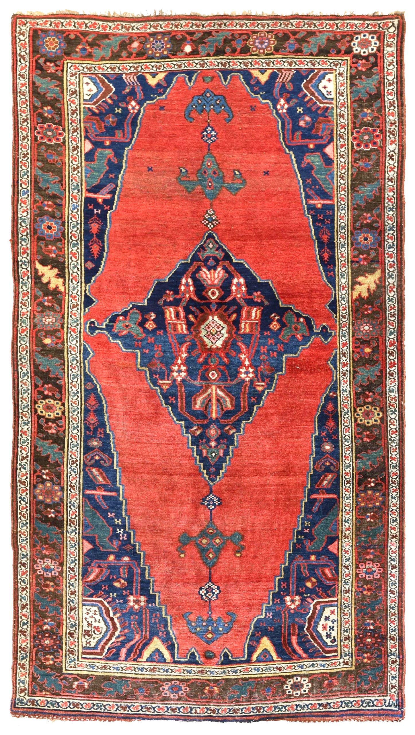 Iranian tribal rug 大判 Persian Tribal Rug 5x7, Wool Handmade Vintage Hamadan Nahavand