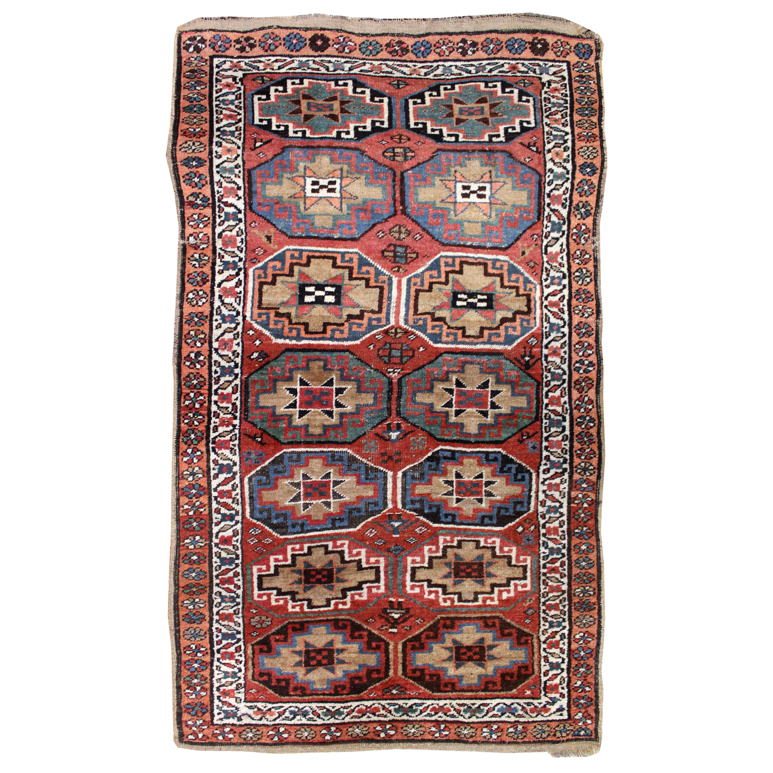 Antique Persian Bidjar Rug, Memling Gul Design, Douglas Stock Gallery