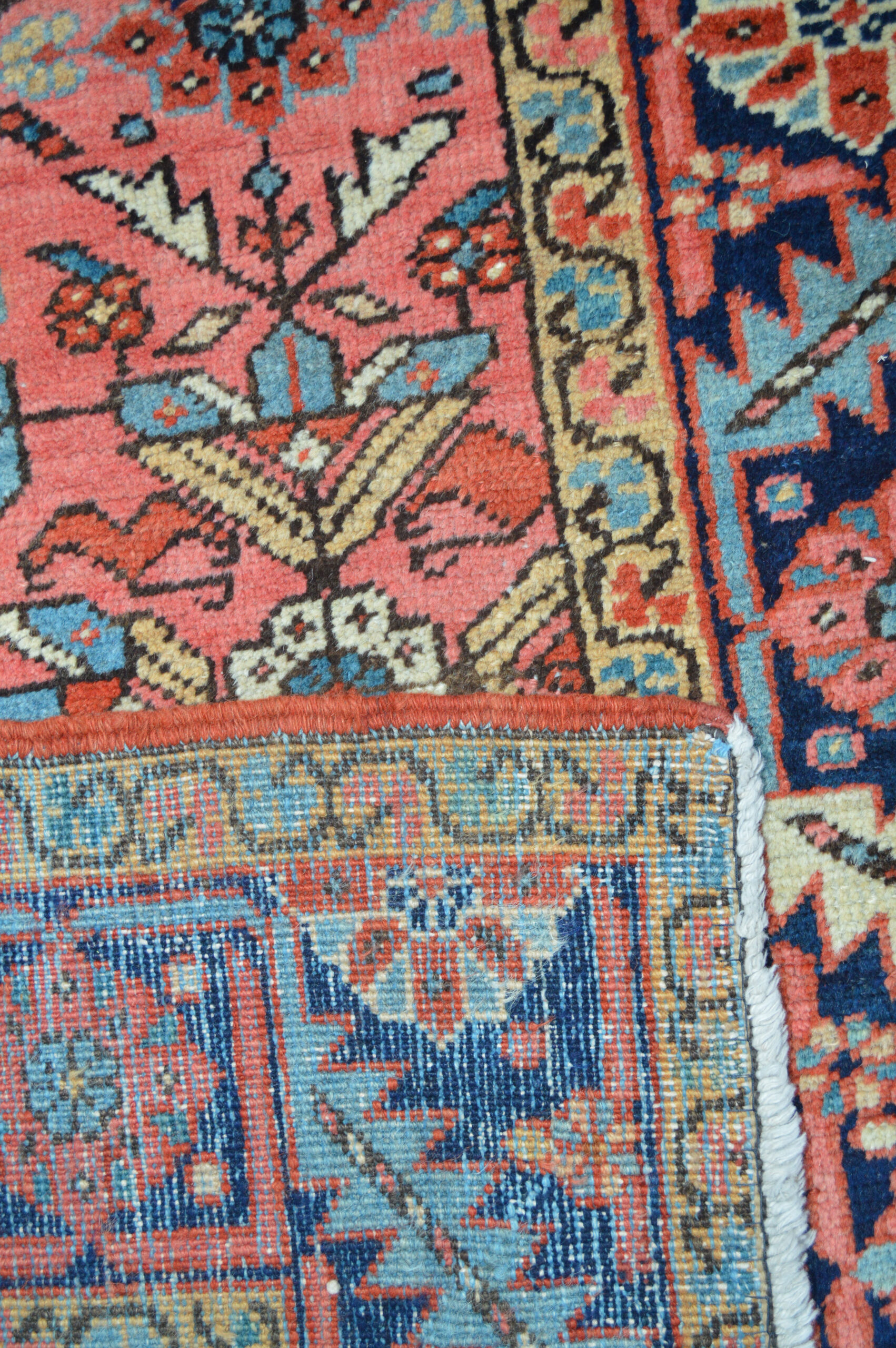 Weave detail from an antique Persian Heriz rug - Douglas Stock Gallery, antique Oriental rugs, South Natick, Wellesley, Weston, Newton, Brookline,MA area