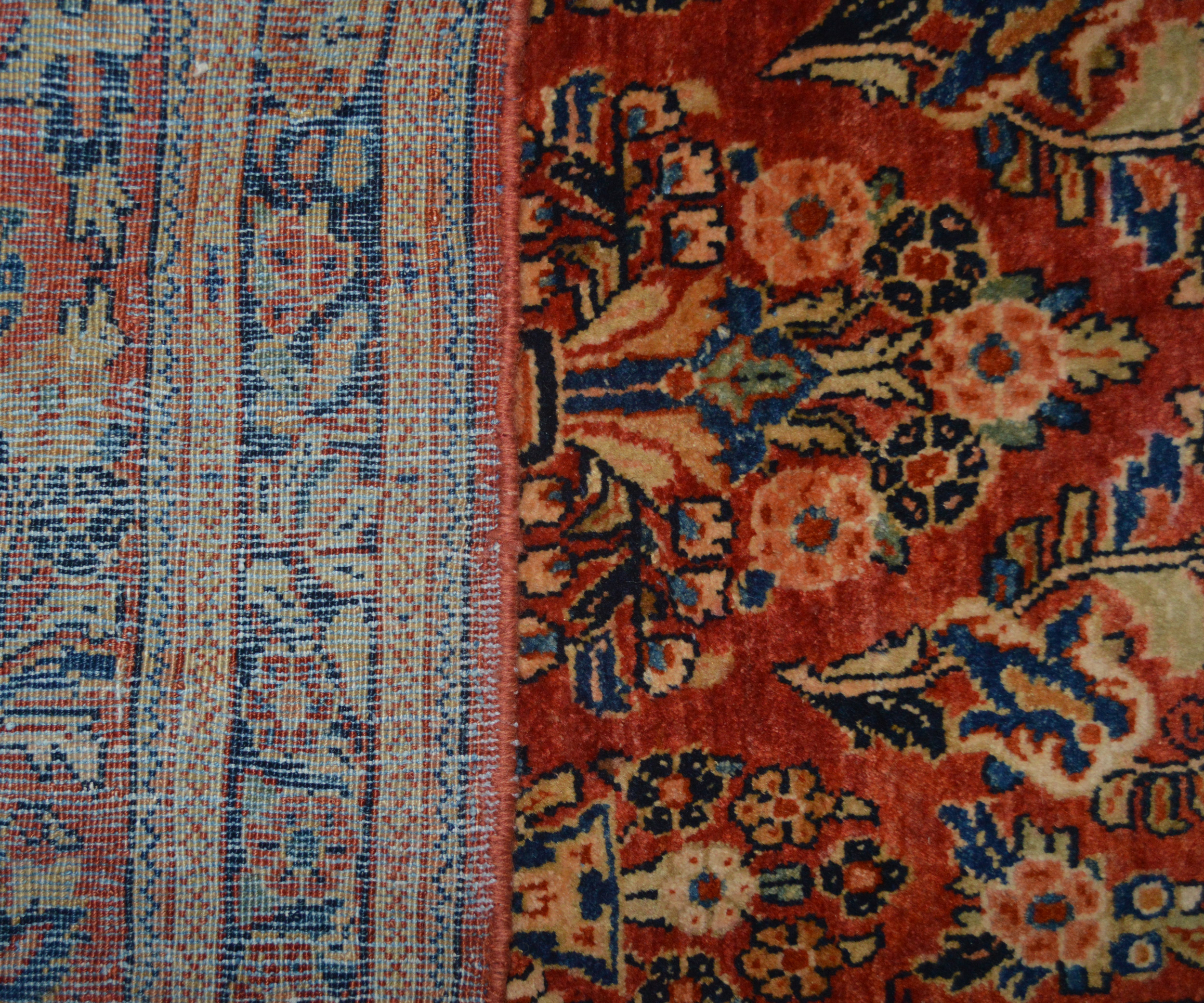 Weave detail from a vintage Persian Sarouk runner rug, Douglas Stock Gallery, Oriental rugs Boston,Ma area, South Natick,MA