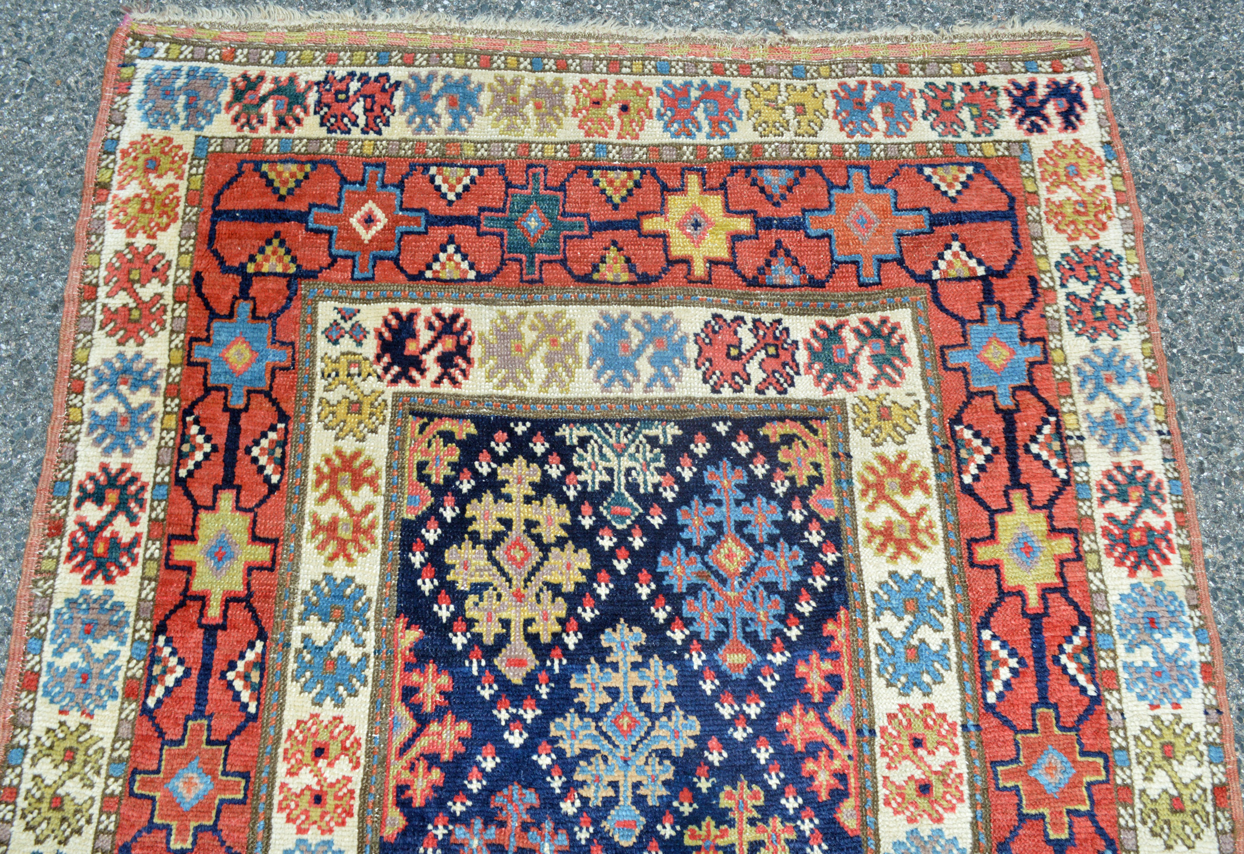 End and selvedge detail from an antique Oriental runner rug, possibly northwest Persian or Turkish, circa 1890, Douglas Stock Gallery, antique Persian runners, antique runner rugs Boston,MA area, antique rugs Brookline, Newton, Weston, Wellesley, South Natick,MA area antique rugs