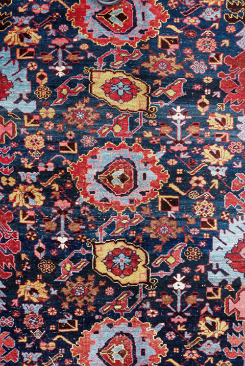 Detail of the Harshang design in an antique Persian Bidjar carpet, Douglas Stock Gallery, antique rugs Boston