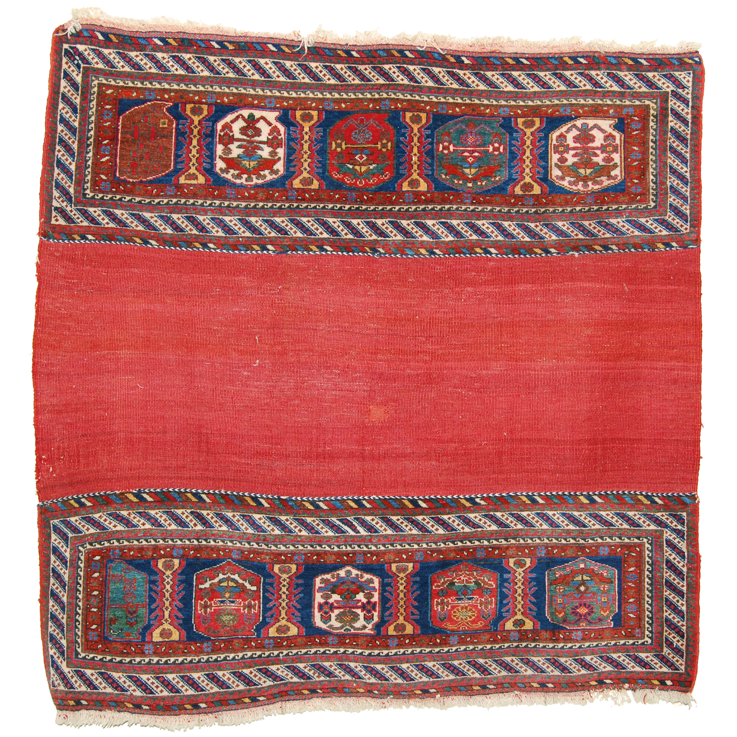 Antique Afshar tribal pair of bag faces, possibly from a "Mafrash" (cargo bag or bedding bag), south Persia, circa 1895, Douglas Stock Gallery, antique Oriental rugs Boston, antique tribal rugs, antique Persian bags and bag faces, collectable antique rugs, antique rugs New England, antique Oriental rugs Massachusetts