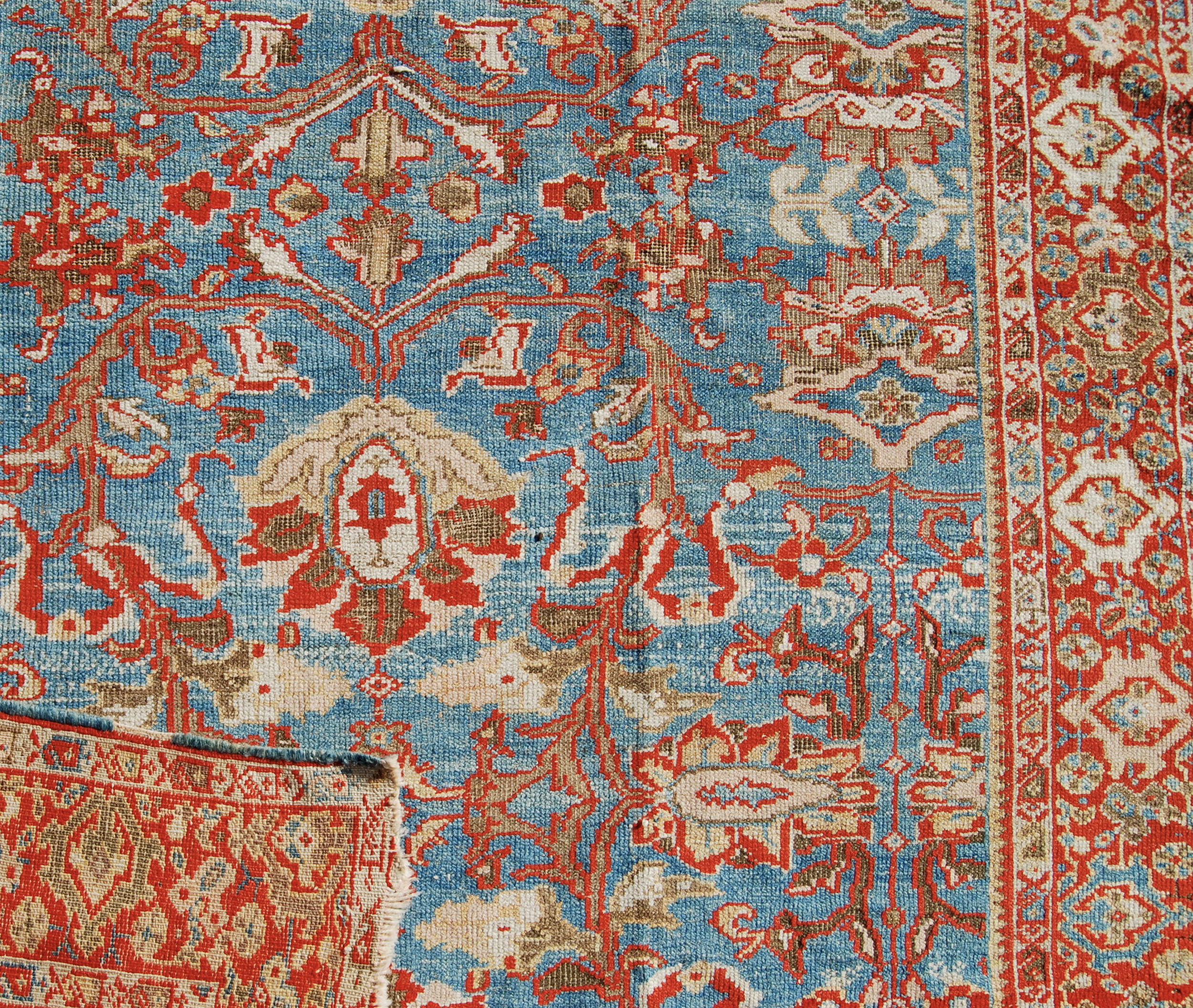 Detail of an antique Persian Sultanabad rug, circa 1890, Douglas Stock Gallery, antique Oriental rugs Boston,MA area, antique rugs New York