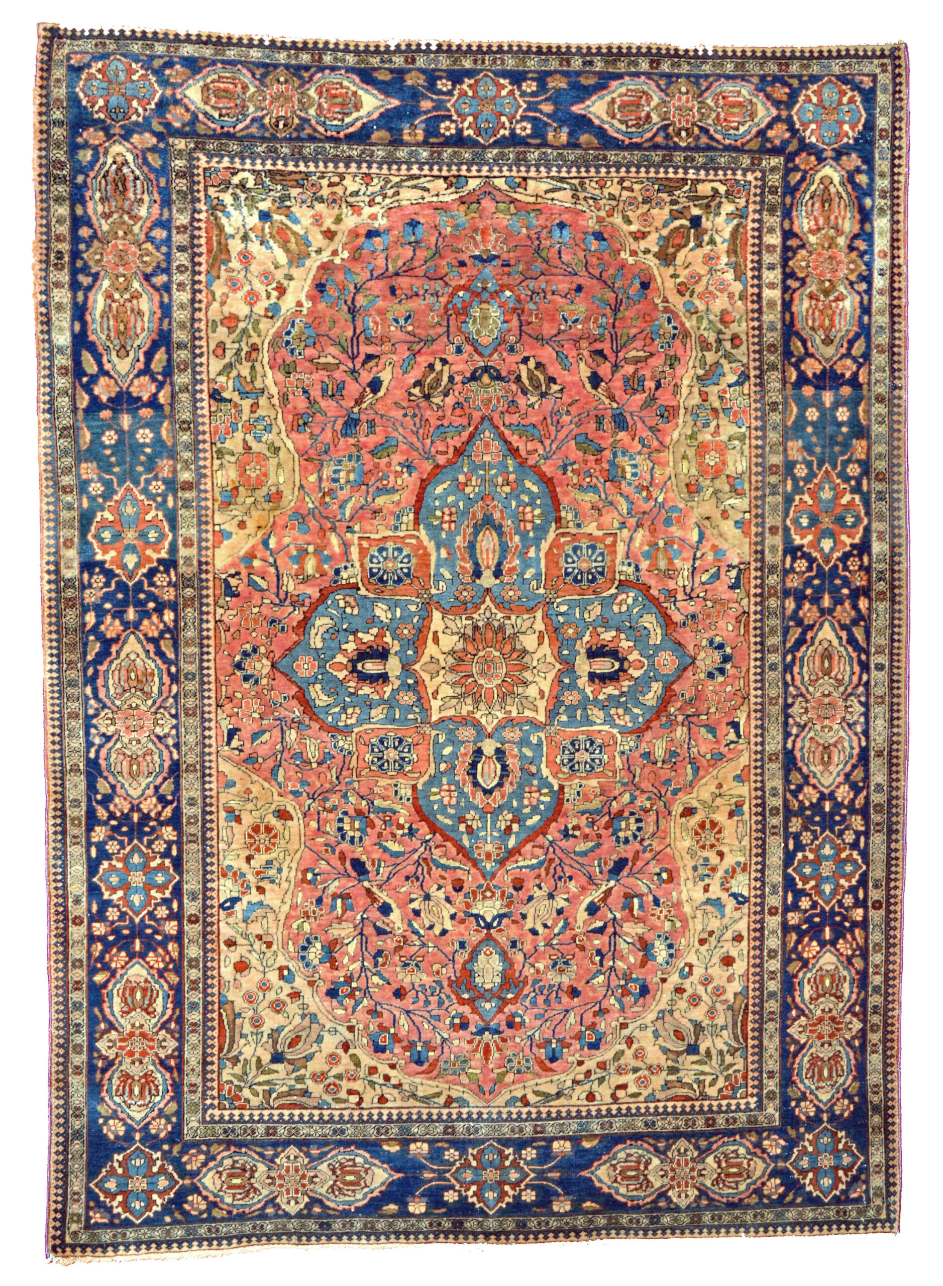An antique Mohtasham Kashan rug, central Persia, circa 1900, Douglas Stock Gallery is one of America's most selective dealers in antique Oriental rugs, Boston,MA area antique rugs