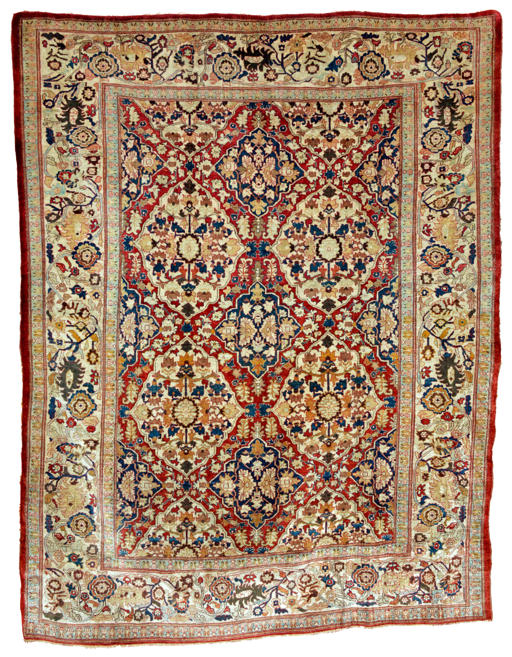 Antique silk Heriz or Tabriz, northwest Persia, circa 1880, Douglas Stock Gallery, exceptional antique Persian rugs Boston,MA area