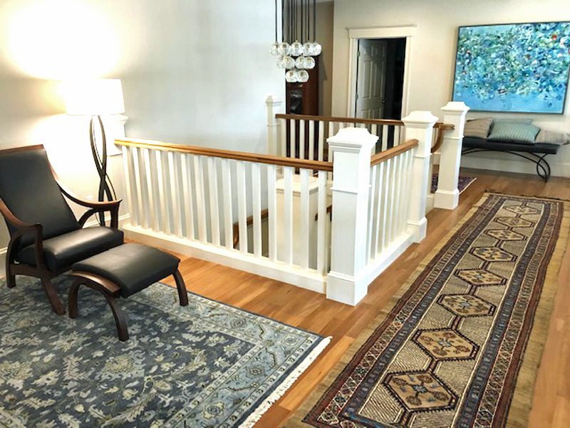 An antique northwest Persian Serab runner rug in a New England family home