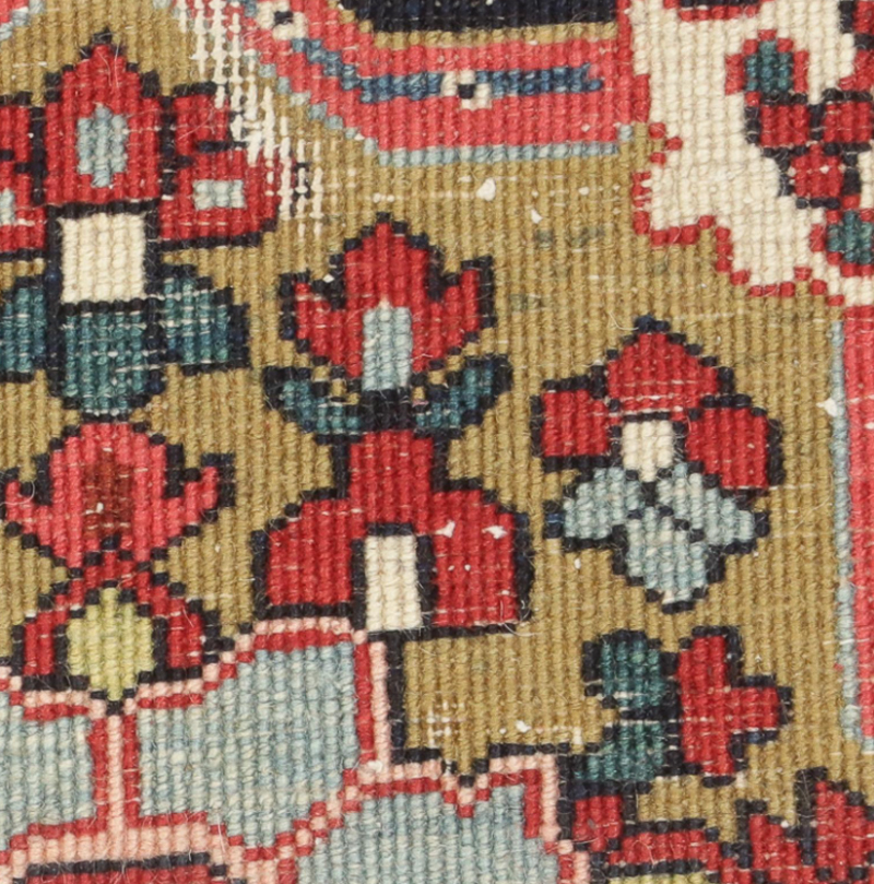 Weave detail from an antique Heriz Serapi rug, northwest Persia, circa 1900, Douglas Stock Gallery, antique Oriental rugs Boston,MA area, South Natick,MA, New England