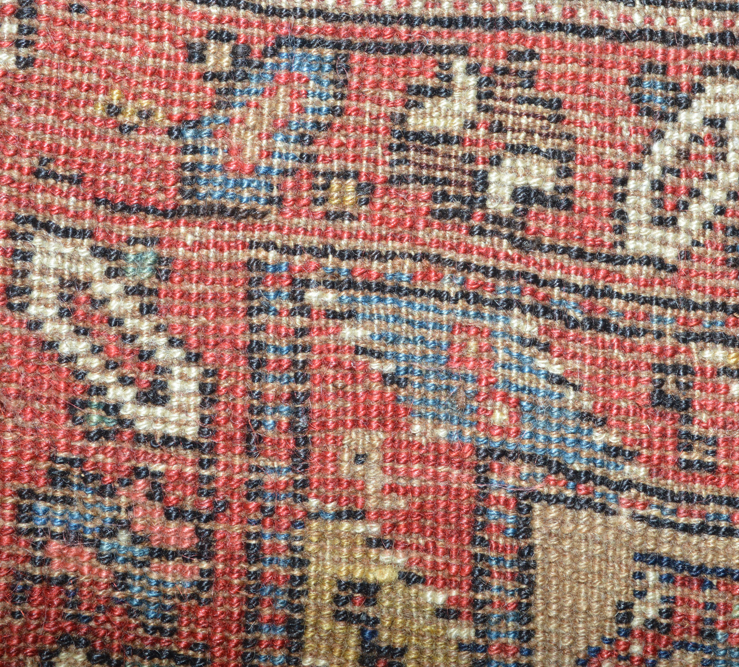 Weave detail of an antique northwest Persian Kurdish tribal rug, circa 1900 - Douglas Stock Gallery, antique tribal rugs Boston,MA area New England