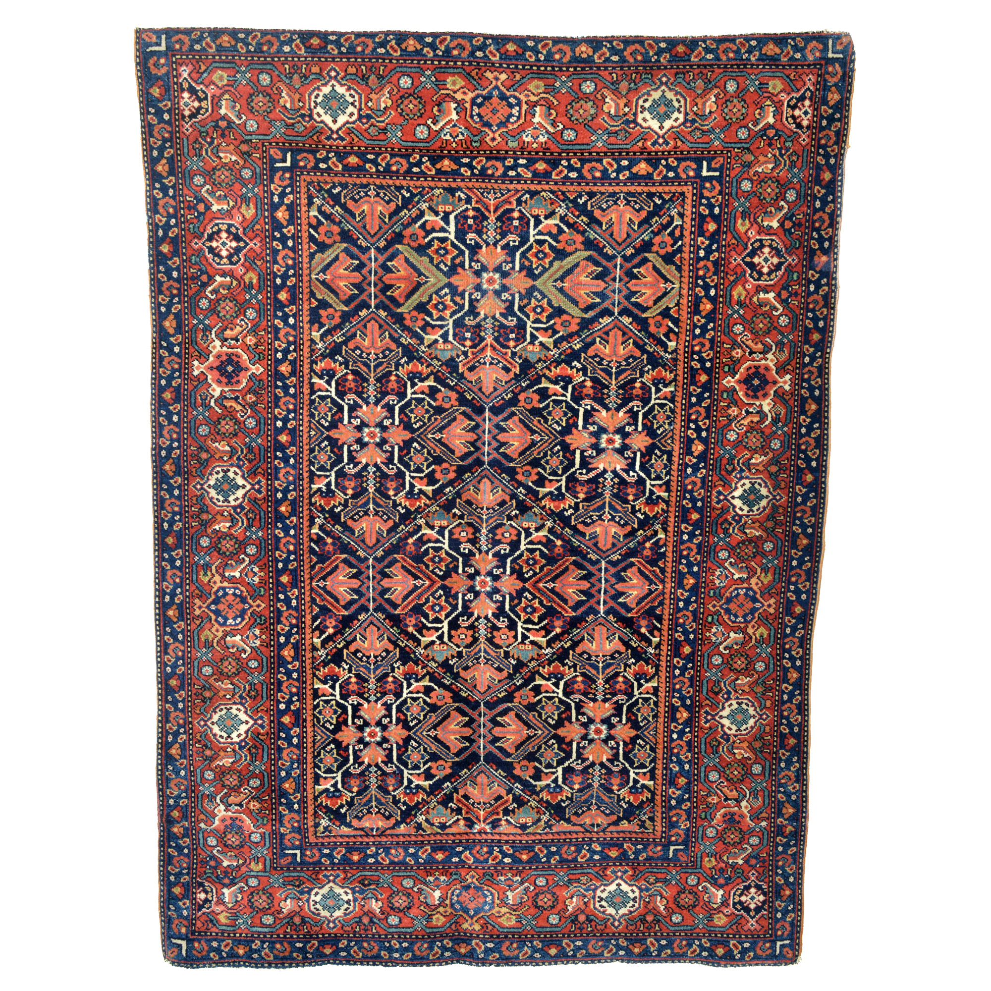 An antique Mahal rug with an all-over design of leaves and flowers within a lattice format, central Persia, circa 1925. Douglas Stock Gallery, antique Persian rugs